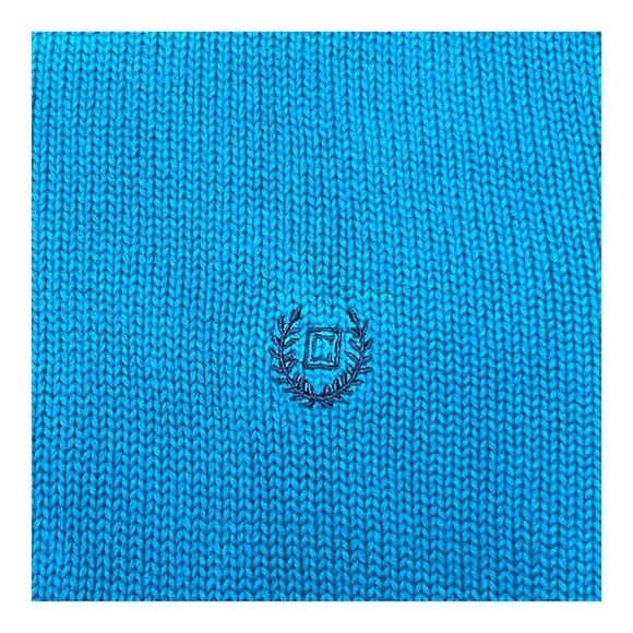 Vintage Ralph Lauren Chaps Men's Turquoise Blue Quarter-Zip Pullover Sweater L - Picture 3 of 5